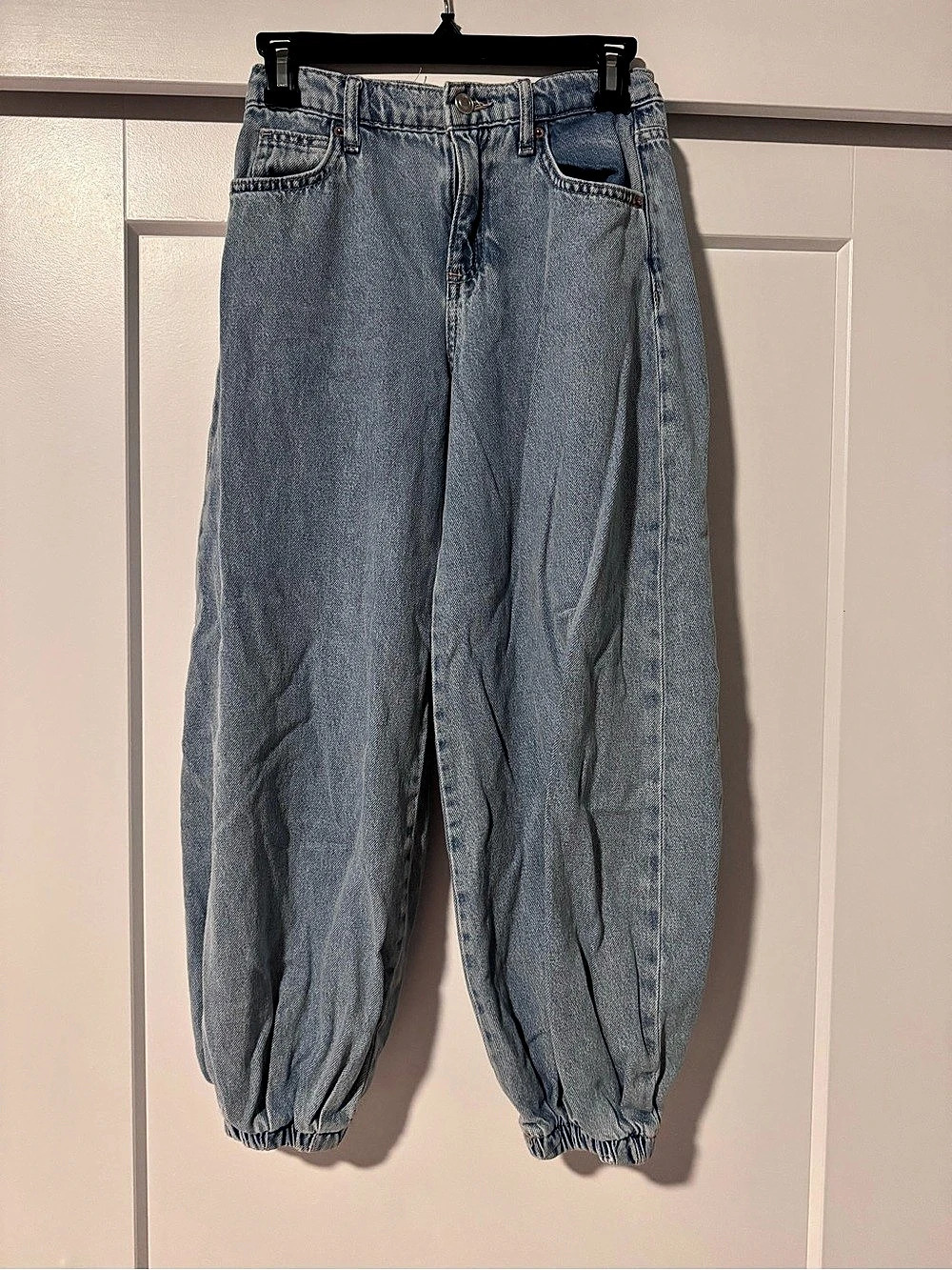 Girls Zara Flowy Elastic Balloon Jeans Blue Waist 11-12 Years